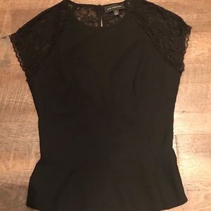 Short Sleeve Lace Peplum Top